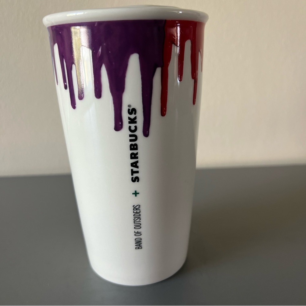 Starbucks Band of Outsiders Rainbow Drip Ceramic‎ Double Wall Cup Mug  12oz - Picture 3 of 8